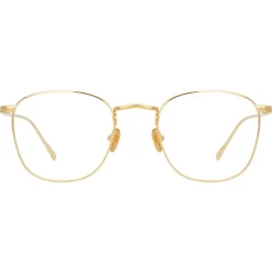 Linda Farrow - Simon Square Optical Glasses in Yellow Gold - LFLC479C6OPT - Linda Farrow Eyewear - Avvenice