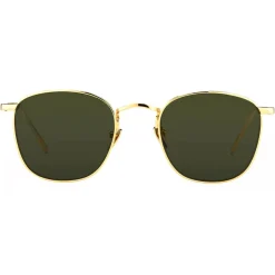 Linda Farrow - Simon Square Sunglasses in Yellow Gold - LFLC479C5SUN - Linda Farrow Eyewear - Avvenice