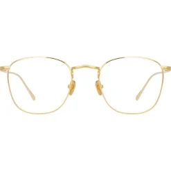 Linda Farrow - SImon Square Optical Glasses in Yellow Gold - LFL479C6OPT - Linda Farrow Eyewear - Avvenice