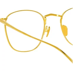Linda Farrow - SImon Square Optical Glasses in Yellow Gold - LFL479C6OPT - Linda Farrow Eyewear - Avvenice