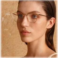 Linda Farrow - SImon Square Optical Glasses in Yellow Gold - LFL479C6OPT - Linda Farrow Eyewear - Avvenice