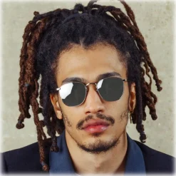 Linda Farrow - Simon Square Sunglasses in White Gold - LFLC479C2SUN - Linda Farrow Eyewear - Avvenice