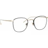 Linda Farrow - Simon Square Optical Glasses in Light Gold Black - LFLC479C20OPT - Linda Farrow Eyewear - Avvenice
