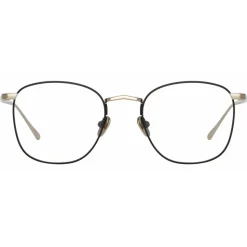 Linda Farrow - Simon Square Optical Glasses in Light Gold Black - LFLC479C20OPT - Linda Farrow Eyewear - Avvenice