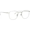 Linda Farrow - SImon Square Optical Glasses in White Gold - LFL479C7OPT - Linda Farrow Eyewear - Avvenice