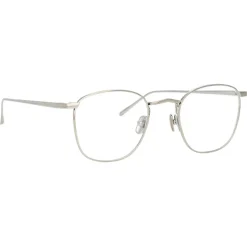 Linda Farrow - SImon Square Optical Glasses in White Gold - LFL479C7OPT - Linda Farrow Eyewear - Avvenice