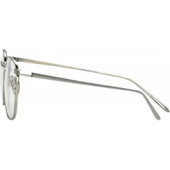 Linda Farrow - SImon Square Optical Glasses in White Gold - LFL479C7OPT - Linda Farrow Eyewear - Avvenice