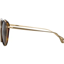 Linda Farrow - Song Cat Eye Sunglasses in Light Gold and Tortoiseshell - LFL1445C2SUN - Linda Farrow Eyewear - Avvenice