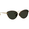 Linda Farrow - Song Cat Eye Sunglasses in Yellow Gold and Black - LFL1445C1SUN - Linda Farrow Eyewear - Avvenice