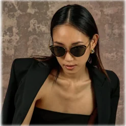 Linda Farrow - Song Cat Eye Sunglasses in Yellow Gold and Black - LFL1445C1SUN - Linda Farrow Eyewear - Avvenice