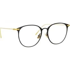 Linda Farrow - Sophia A Oval Optical Glasses in Black Yellow Gold - LF45AC1OPT - Linda Farrow Eyewear - Avvenice