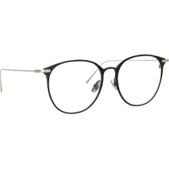 Linda Farrow - Sophia A Oval Optical Glasses in Black White Gold - LF45AC2OPT - Linda Farrow Eyewear - Avvenice