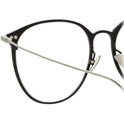 Linda Farrow - Sophia A Oval Optical Glasses in Black White Gold - LF45AC2OPT - Linda Farrow Eyewear - Avvenice