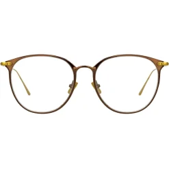 Linda Farrow - Sophia A Oval Optical Glasses in Brown - LF45AC3OPT - Linda Farrow Eyewear - Avvenice
