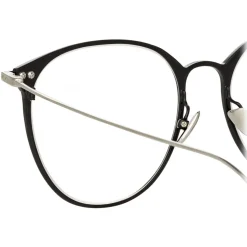 Linda Farrow - Sophia Oval Optical Glasses in Black White Gold - LF45C2OPT - Linda Farrow Eyewear - Avvenice