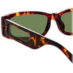 Linda Farrow - Talita Rectangular Sunglasses in Tortoiseshell - LFL1419C2SUN - Linda Farrow Eyewear - Avvenice