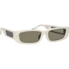 Linda Farrow - Talita Rectangular Sunglasses in White - LFL1419C3SUN - Linda Farrow Eyewear - Avvenice