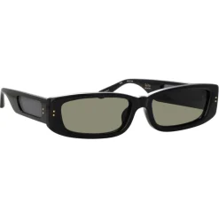 Linda Farrow - Talita Rectangular Sunglasses in Black - LFL1419C1SUN - Linda Farrow Eyewear - Avvenice