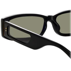 Linda Farrow - Talita Rectangular Sunglasses in Black - LFL1419C1SUN - Linda Farrow Eyewear - Avvenice