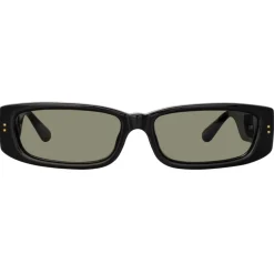Linda Farrow - Talita Rectangular Sunglasses in Black - LFL1419C1SUN - Linda Farrow Eyewear - Avvenice