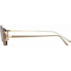 Linda Farrow - Taylor Rectangular Sunglasses in Light Gold - LFL1131C3SUN - Linda Farrow Eyewear - Avvenice