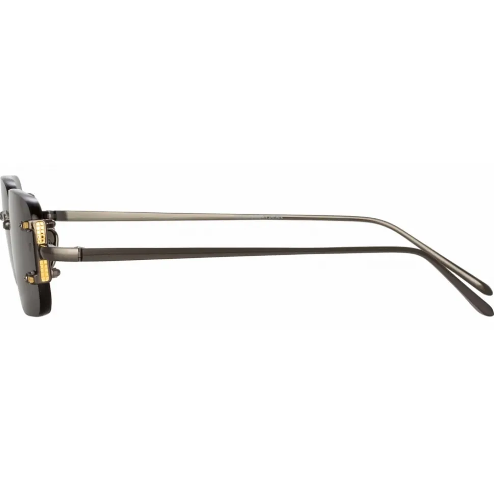 Linda Farrow - Taylor Rectangular Sunglasses in Nickel - LFL1131C4SUN - Linda Farrow Eyewear - Avvenice