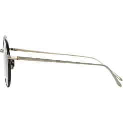 Linda Farrow - The Adams Oval Optical Glasses in Black White Gold (C2) - LFL925C2OPT - Linda Farrow Eyewear - Avvenice