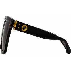 Linda Farrow - The Freya Square Sunglasses in Black - LFL1175C1SUN - Linda Farrow Eyewear - Avvenice