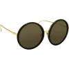 Linda Farrow - The Kew Round Sunglasses in Black (C1) - LFLC457C1SUN - Linda Farrow Eyewear - Avvenice