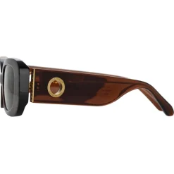 Linda Farrow - The Lola Rectangular Sunglasses in Brown - LFL1117C8SUN - Linda Farrow Eyewear - Avvenice