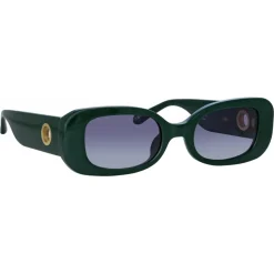 Linda Farrow - The Lola Rectangular Sunglasses in Green - LFL1117C7SUN - Linda Farrow Eyewear - Avvenice