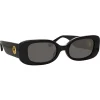 Linda Farrow - The Lola Rectangular Sunglasses in Black (C1) - LFL1117C1SUN - Linda Farrow Eyewear - Avvenice