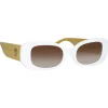 Linda Farrow - The Lola Rectangular Sunglasses in White - LFL1117C6SUN - Linda Farrow Eyewear - Avvenice