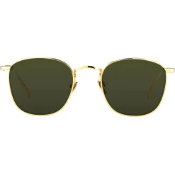 Linda Farrow - The Simon Square Sunglasses in Green Yellow Gold (C5) - LFL479C5SUN - Linda Farrow Eyewear - Avvenice