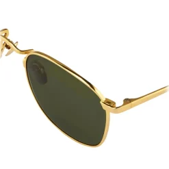 Linda Farrow - The Simon Square Sunglasses in Green Yellow Gold (C5) - LFL479C5SUN - Linda Farrow Eyewear - Avvenice