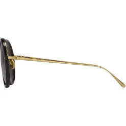 Linda Farrow - The Tracy Round Sunglasses in Black (C11) - LFL239C11SUN - Linda Farrow Eyewear - Avvenice