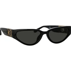 Linda Farrow - Tomie Cat Eye Sunglasses in Black - LFL1426C1SUN - Linda Farrow Eyewear - Avvenice