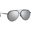 Linda Farrow - Torino Aviator Sunglasses in Nickel - LFL1360C4SUN - Linda Farrow Eyewear - Avvenice