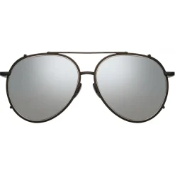 Linda Farrow - Torino Aviator Sunglasses in Nickel - LFL1360C4SUN - Linda Farrow Eyewear - Avvenice