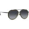 Linda Farrow - Torino Aviator Sunglasses in Nickel - LFL1360C1SUN - Linda Farrow Eyewear - Avvenice