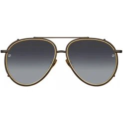 Linda Farrow - Torino Aviator Sunglasses in Nickel - LFL1360C1SUN - Linda Farrow Eyewear - Avvenice