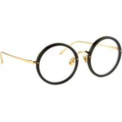 Linda Farrow - Tracy Round Optical Glasses in Black - LFLC239C1OPT - Linda Farrow Eyewear - Avvenice