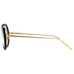 Linda Farrow - Tracy Round Optical Glasses in Black - LFLC239C1OPT - Linda Farrow Eyewear - Avvenice