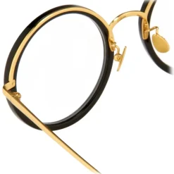 Linda Farrow - Tracy Round Optical Glasses in Black - LFLC239C1OPT - Linda Farrow Eyewear - Avvenice