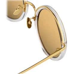 Linda Farrow - Tracy Round Sunglasses in Clear Brown - LFL239C30SUN - Linda Farrow Eyewear - Avvenice