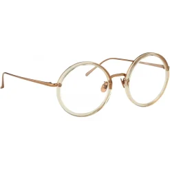 Linda Farrow - Tracy Round Optical Glasses in Ash - LFL239C40OPT - Linda Farrow Eyewear - Avvenice