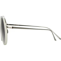 Linda Farrow - Tracy Round Sunglasses in White - LFL239C68SUN - Linda Farrow Eyewear - Avvenice