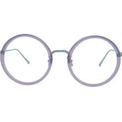 Linda Farrow - Tracy Round Optical Glasses in Milky Purple - LFL239C63OPT - Linda Farrow Eyewear - Avvenice