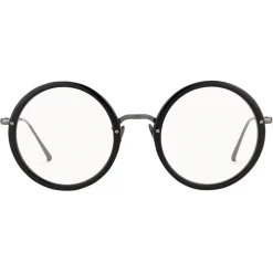 Linda Farrow - Tracy Round Optical Glasses in Black - LFL239C19OPT - Linda Farrow Eyewear - Avvenice