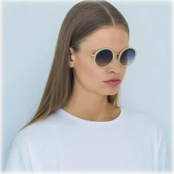 Linda Farrow - Tracy Round Sunglasses in Sherbet - LFL239C47SUN - Linda Farrow Eyewear - Avvenice